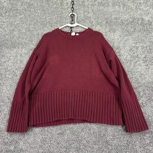 Gap Sweater Womens Small Red Maroon Long Sleeve Pullover Crew Knit Casual Cozy